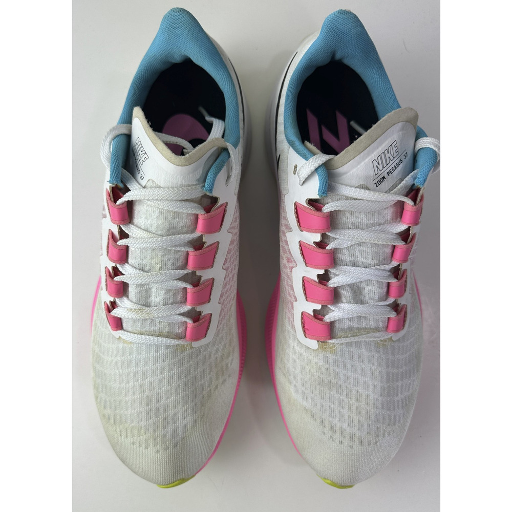 Nike Womens Air Zoom Pegasus 37 White Pink Glow Running Shoes Size 9 Sneakers - Picture 11 of 16